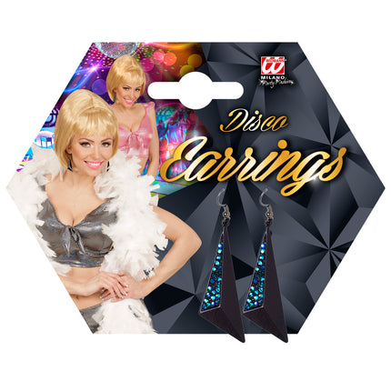 Widmann SRL Zwarte oorbellen met nep saffier