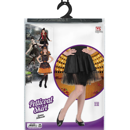 Widmann SRL Zwarte petticoat kind one size