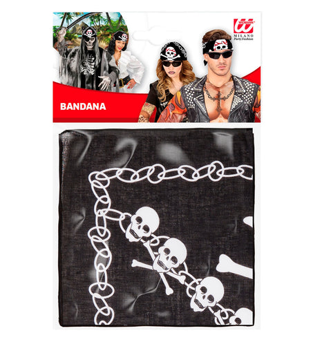 Widmann SRL Zwarte piratenbandana met schedels