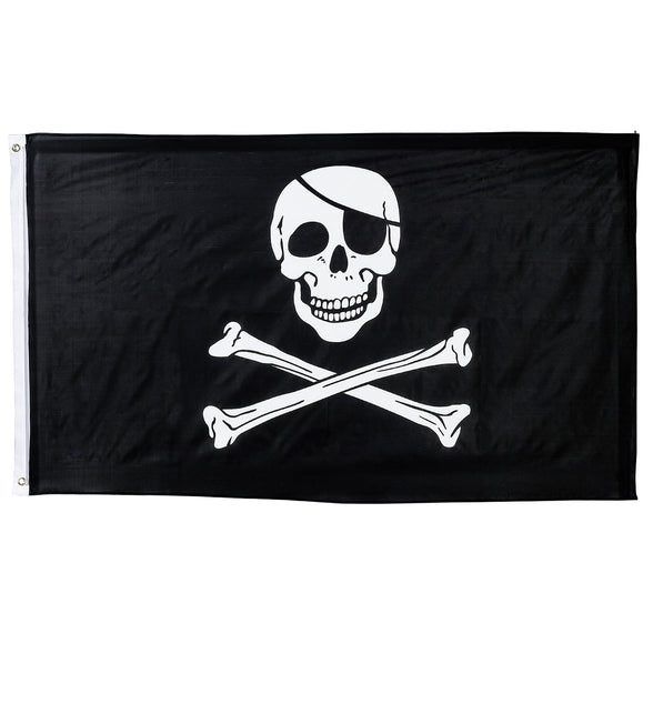 Widmann SRL Zwarte piratenvlag doodshoofd