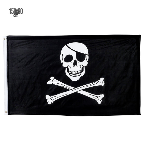 Widmann SRL Zwarte piratenvlag doodshoofd