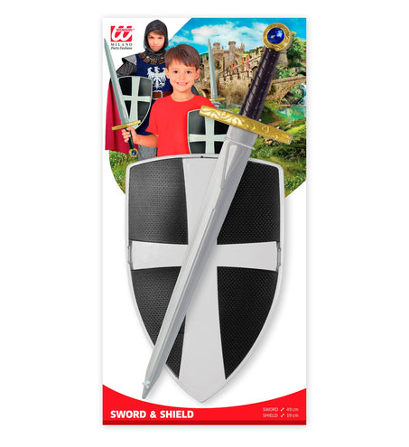 Widmann SRL Zwarte ridder zwaard en schild