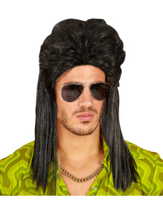 Widmann SRL Zwarte rocker pruiken voor mannen