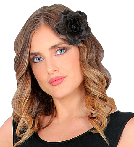 Widmann SRL Zwarte roos haarclip