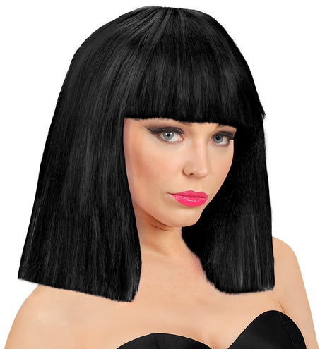 Widmann SRL Zwarte showgirl pruik
