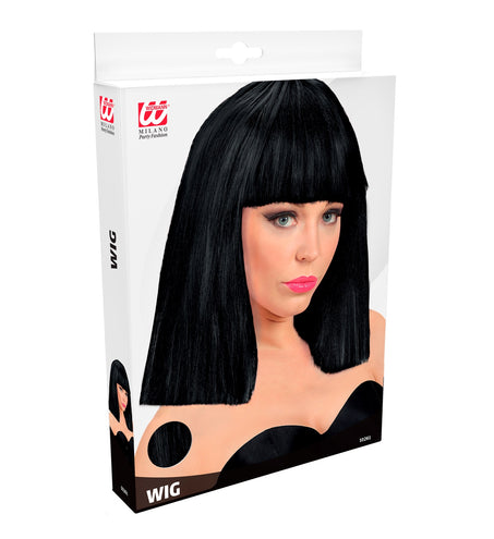 Widmann SRL Zwarte showgirl pruik