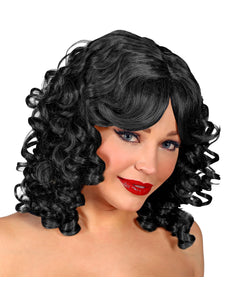 Widmann SRL Zwarte Veronica pruik met krullen