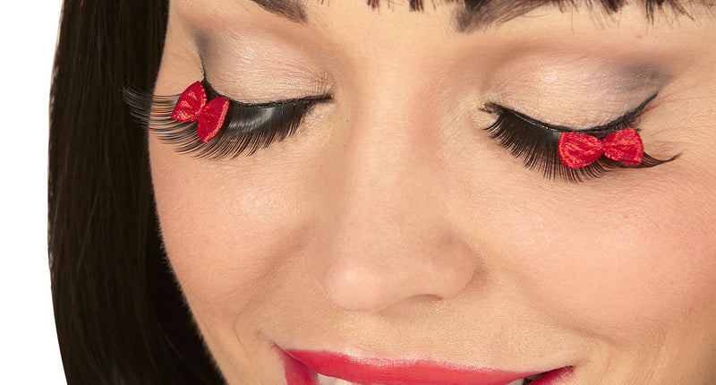 Widmann SRL Zwarte wimpers met strikjes