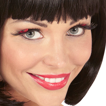 Widmann SRL Zwarte wimpers met strikjes