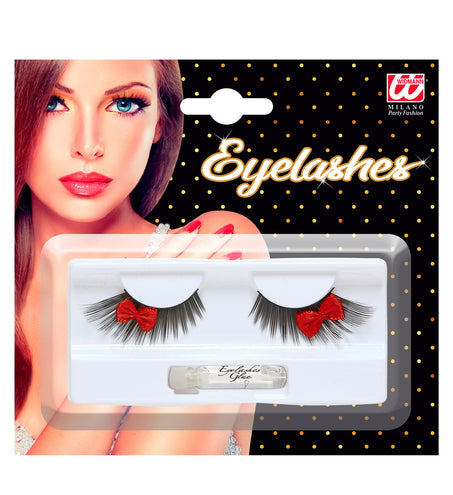 Widmann SRL Zwarte wimpers met strikjes