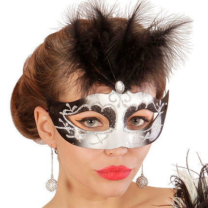 Widmann SRL Zwarte witte Venetiaanse oogmaskers