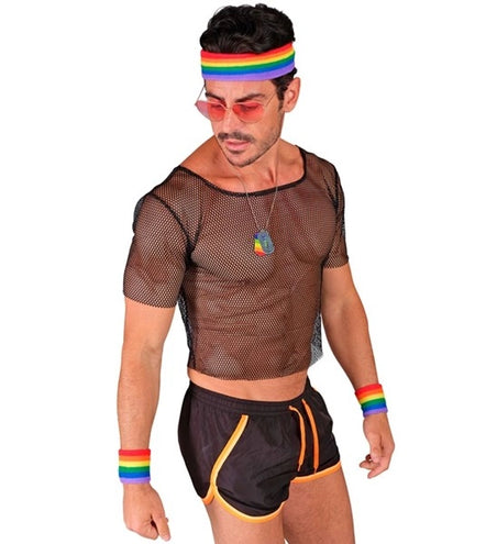 Widmann SRL Zweetband set regenboog Lynn