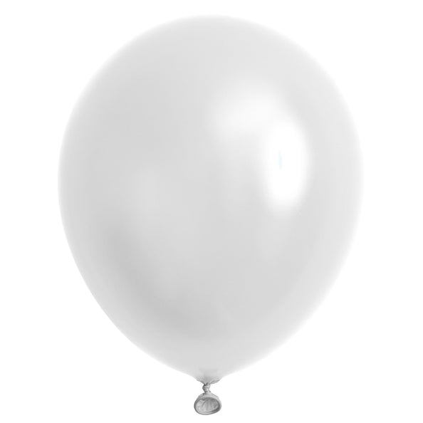 Witte latex ballon van 25 cm uit set van 40, ronde vorm met geknoopte hals