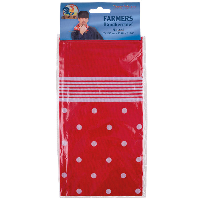 Zakdoek rood met wit in verpakking van Funny Fashion, boerenzakdoek voor carnaval