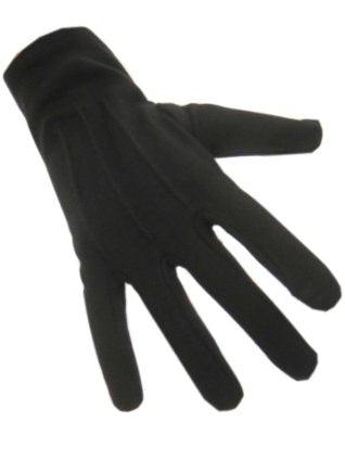 Zwarte katoenen handschoen met duim gestrekt, klassiek nette verkleedhandschoen