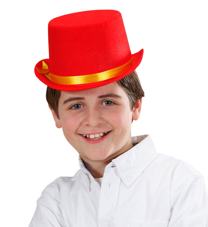 Hoge hoed kinderen rood