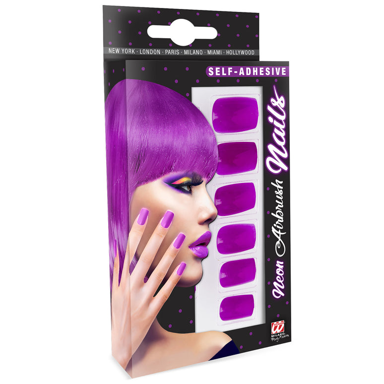 Airbrush nagels neon paars
