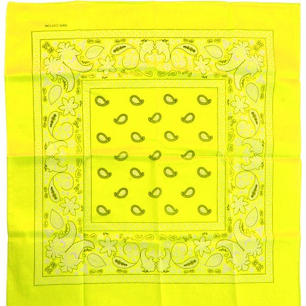 Bandana neon geel  53 x 53 cm