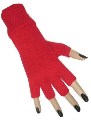 Rode vingerloze handschoenen