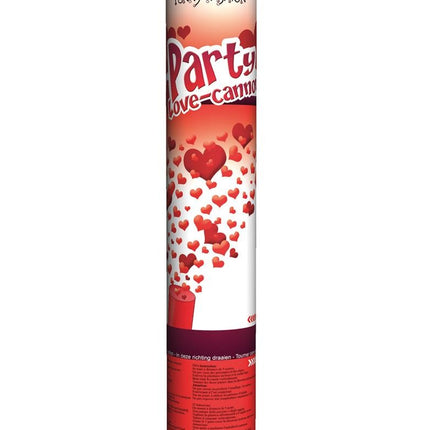 Confetti kanon love met rode hartjes 25cm
