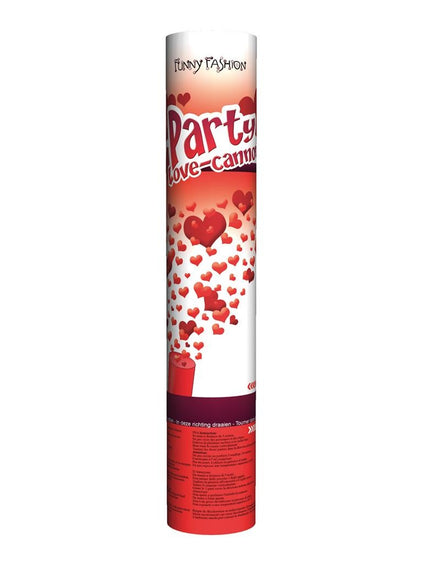Confetti kanon love met rode hartjes 25cm
