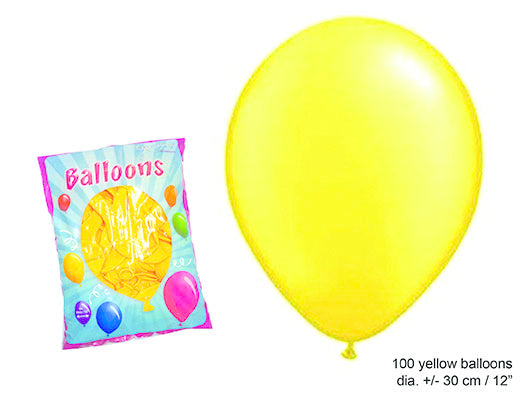 Gele latex ballonnen 100st.