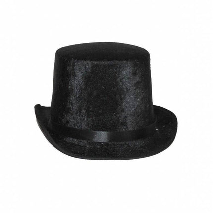 Zwarte hoge hoed velours
