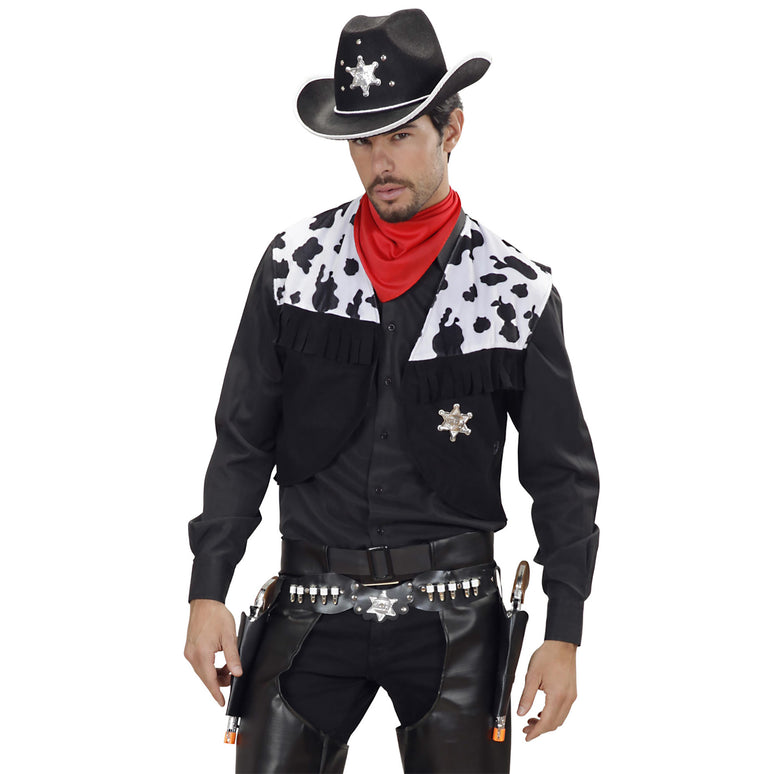 Cowboy holster zwart dubbel luxe