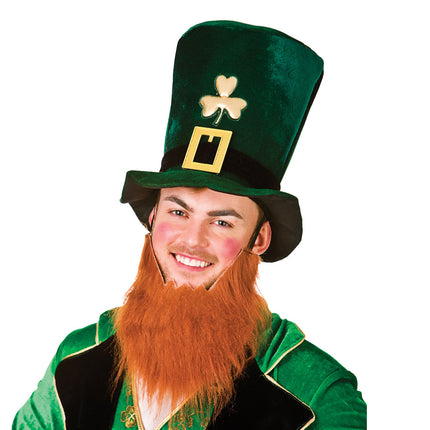 St Patricks hoge hoed met baard
