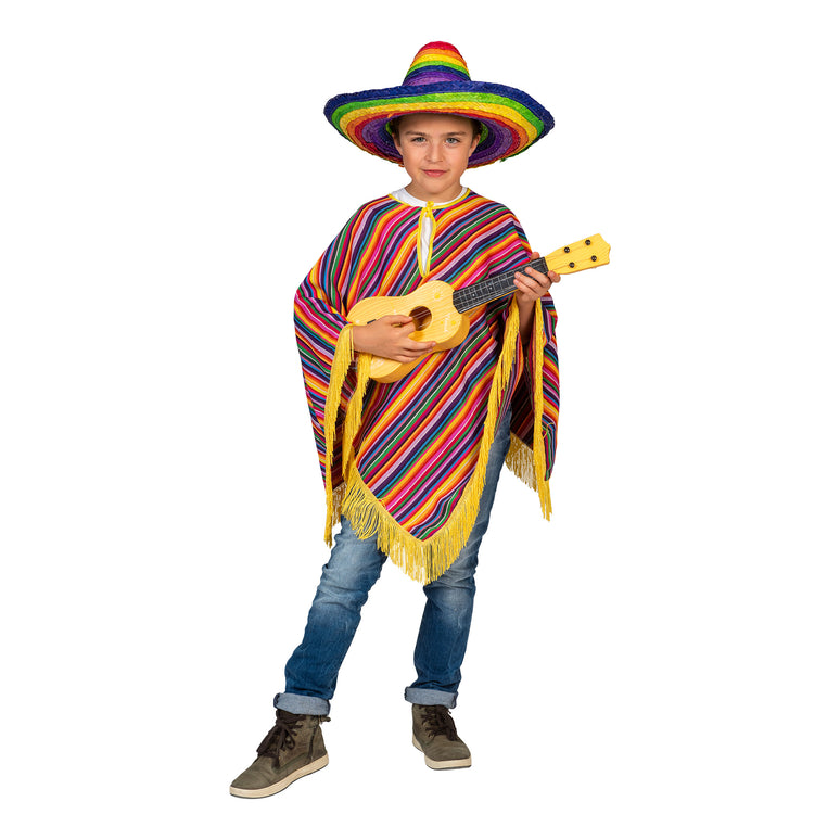 Mexicaanse poncho Tequila kinderen