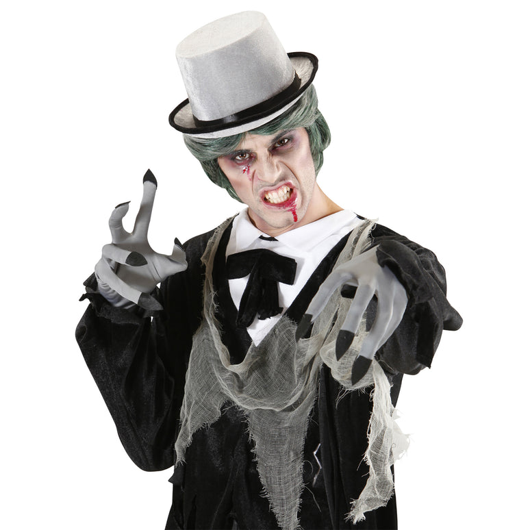 Zombie vampier handschoenen grijs