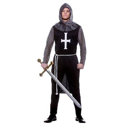 Middeleeuwese zwarte ridder pak Reinold