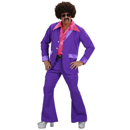 Party disco kostuum Jeffrey in paars