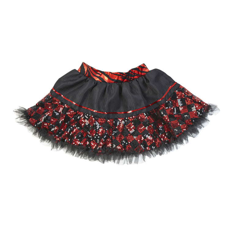 Pailletten petticoat zwart rood