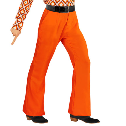 Heren disco broek jaren 70 oranje