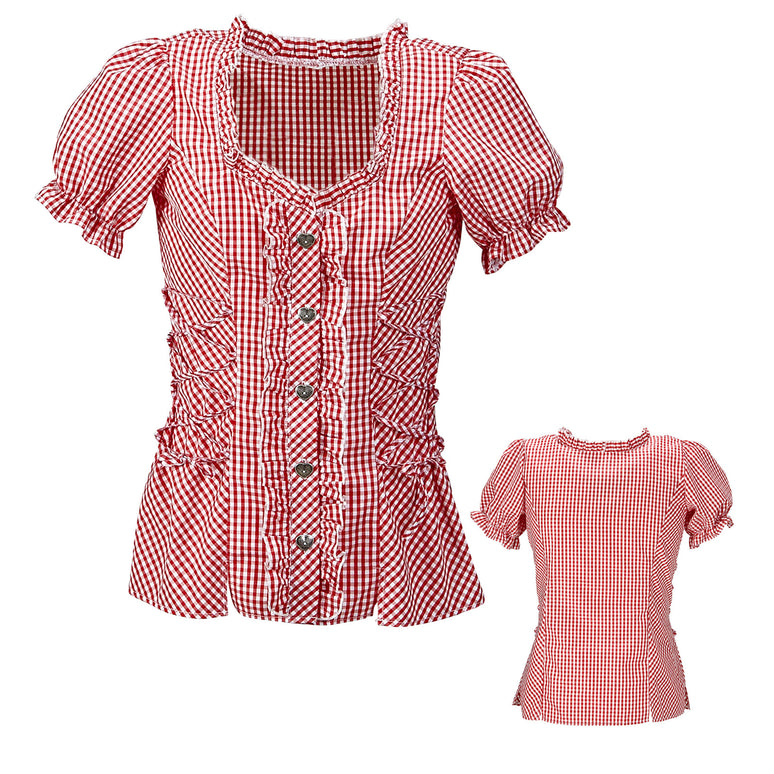 Beierse Blouse rood wit