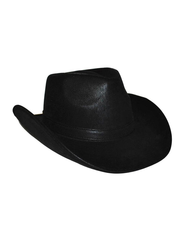Cowboy hoed zwart lederlook