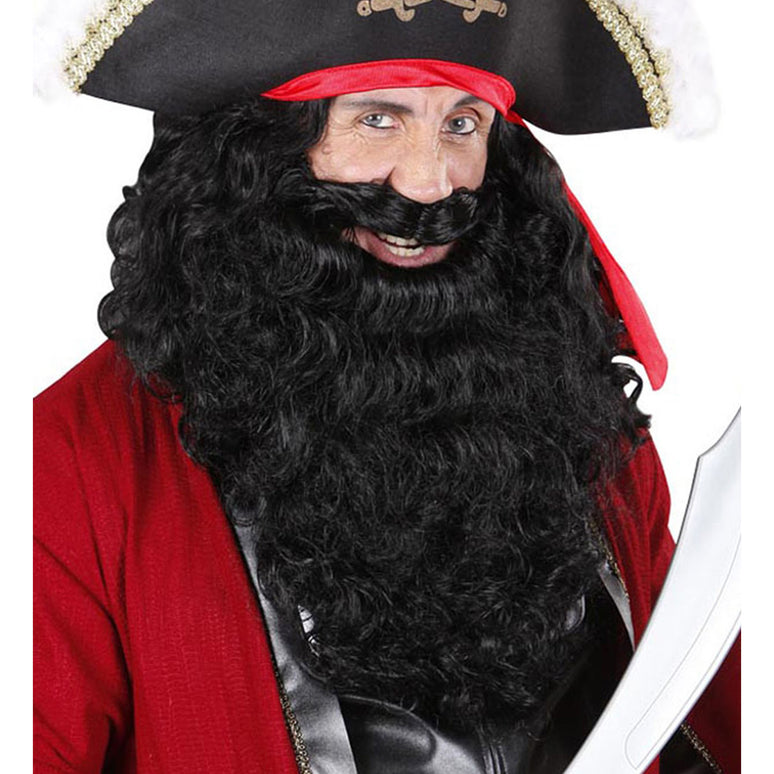 Kapiteinsbaard zwart piraat