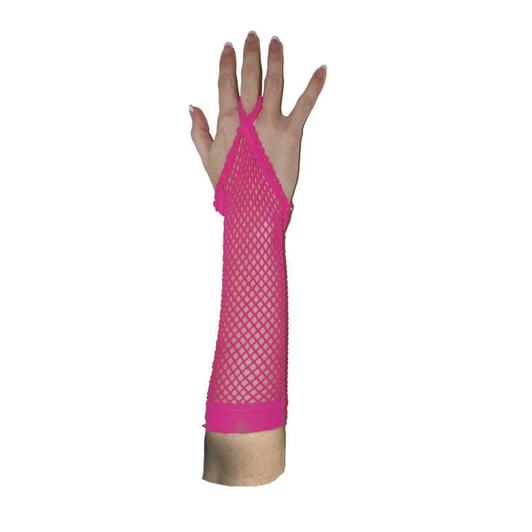 Roze vingerloze net handschoenen rond model