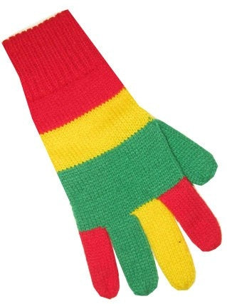 Handschoen rood/geel/groen
