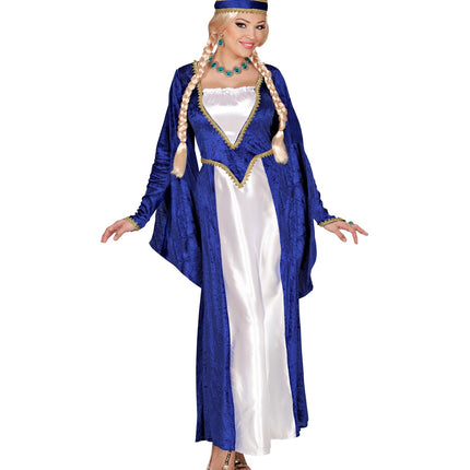 Middeleeuwse kasteel jurk blauw
