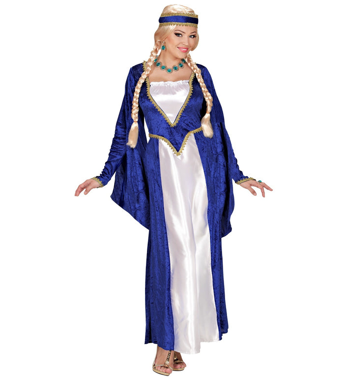 Middeleeuwse kasteel jurk blauw