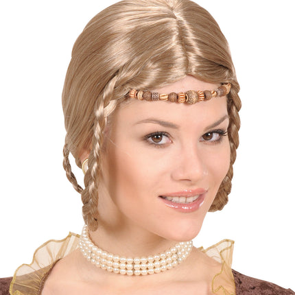 Middeleeuwse prinses pruik blond
