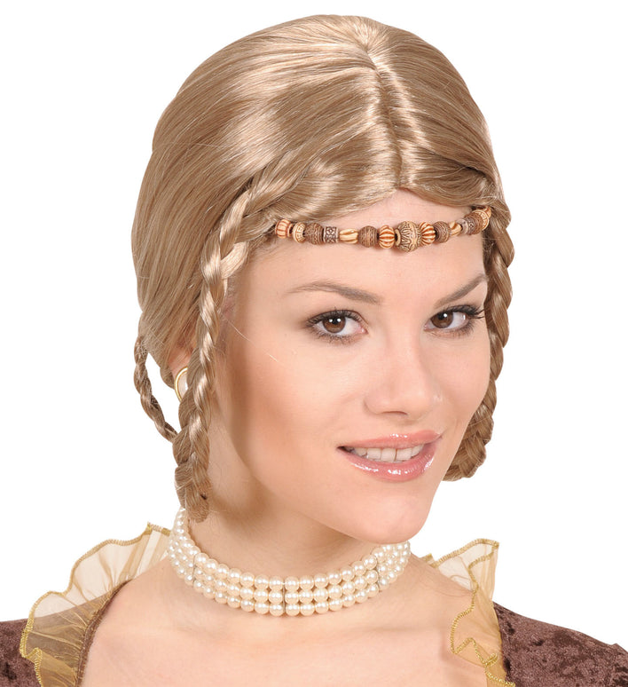 Middeleeuwse prinses pruik blond
