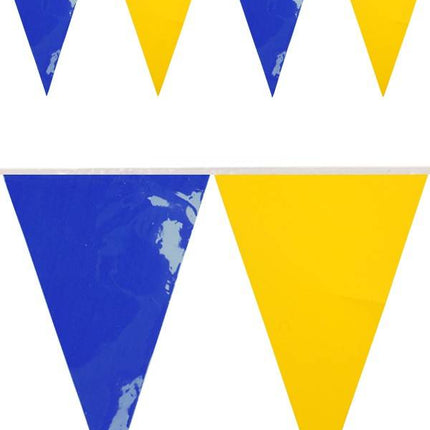 PVC vlaggenlijn blauw/geel 10 meter
