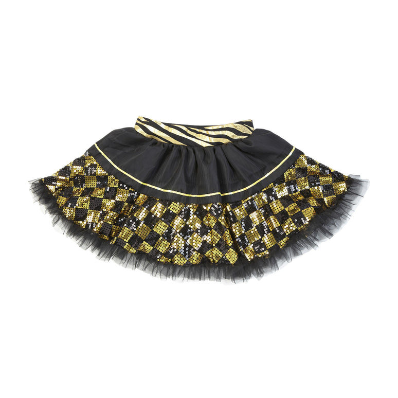 Pailletten petticoat in zwart goud