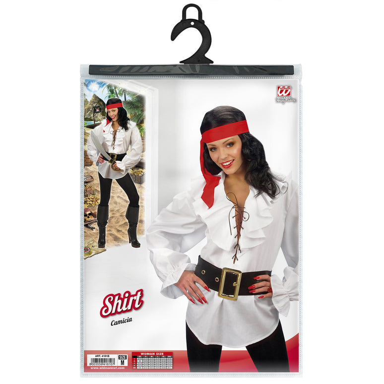 Piratenshirt dames wit