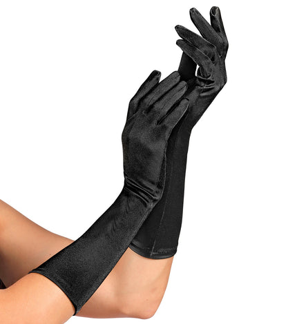 Handschoenen satijn elastisch zwart