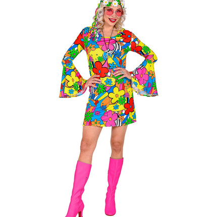 Disco hippie jurk jaren 70 dames