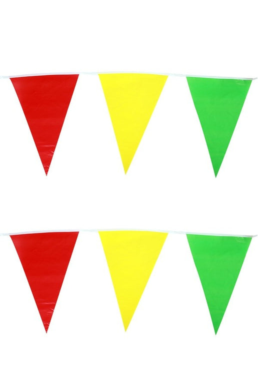 Vlaggenlijn rood/geel/groen 10 meter